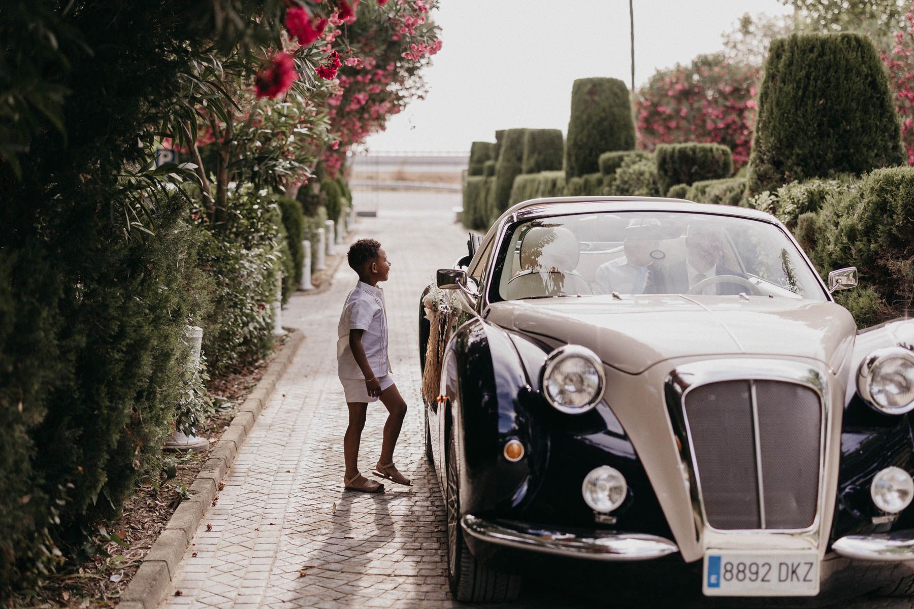 Reportaje natural de boda civil al aire libre en Finca Santa Clotilde, Sevilla